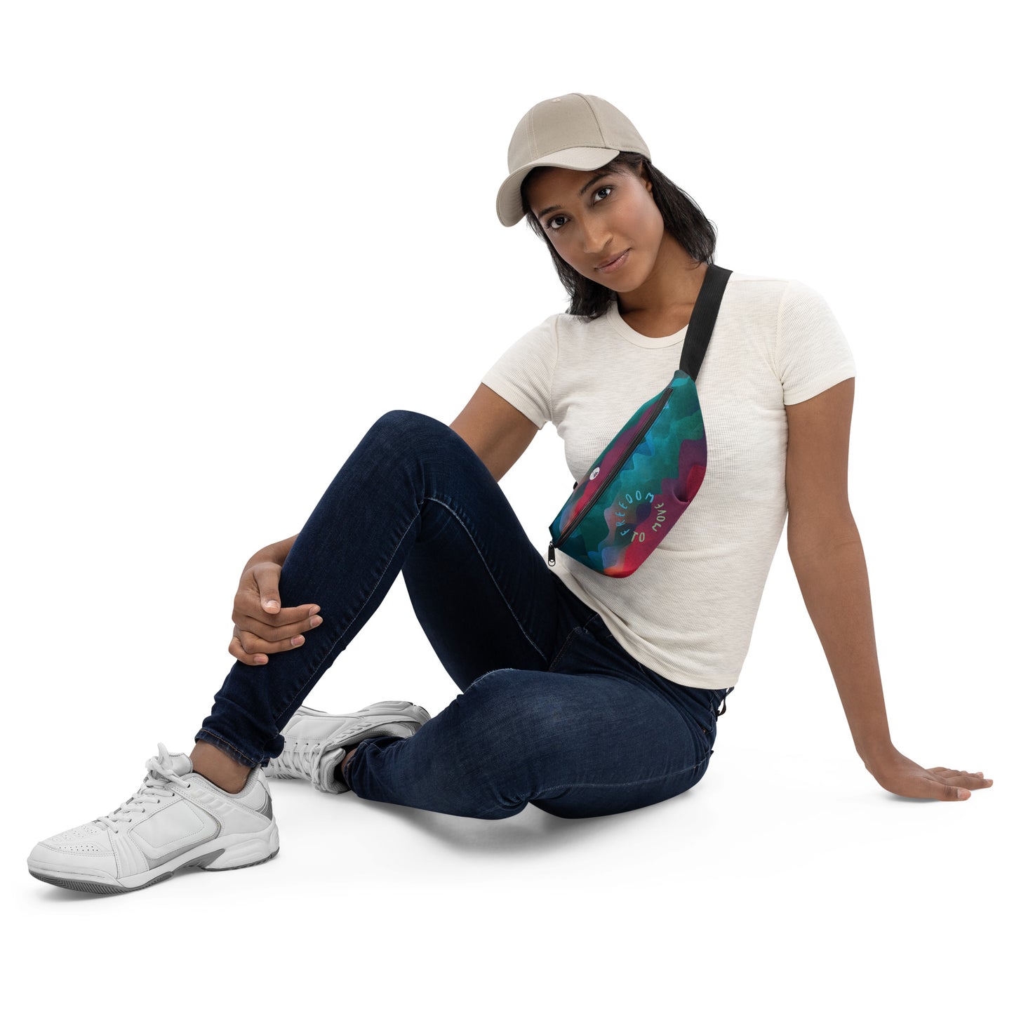 Vanwear Unisex Sling Bag / Waist Bag - Wavy Freedom