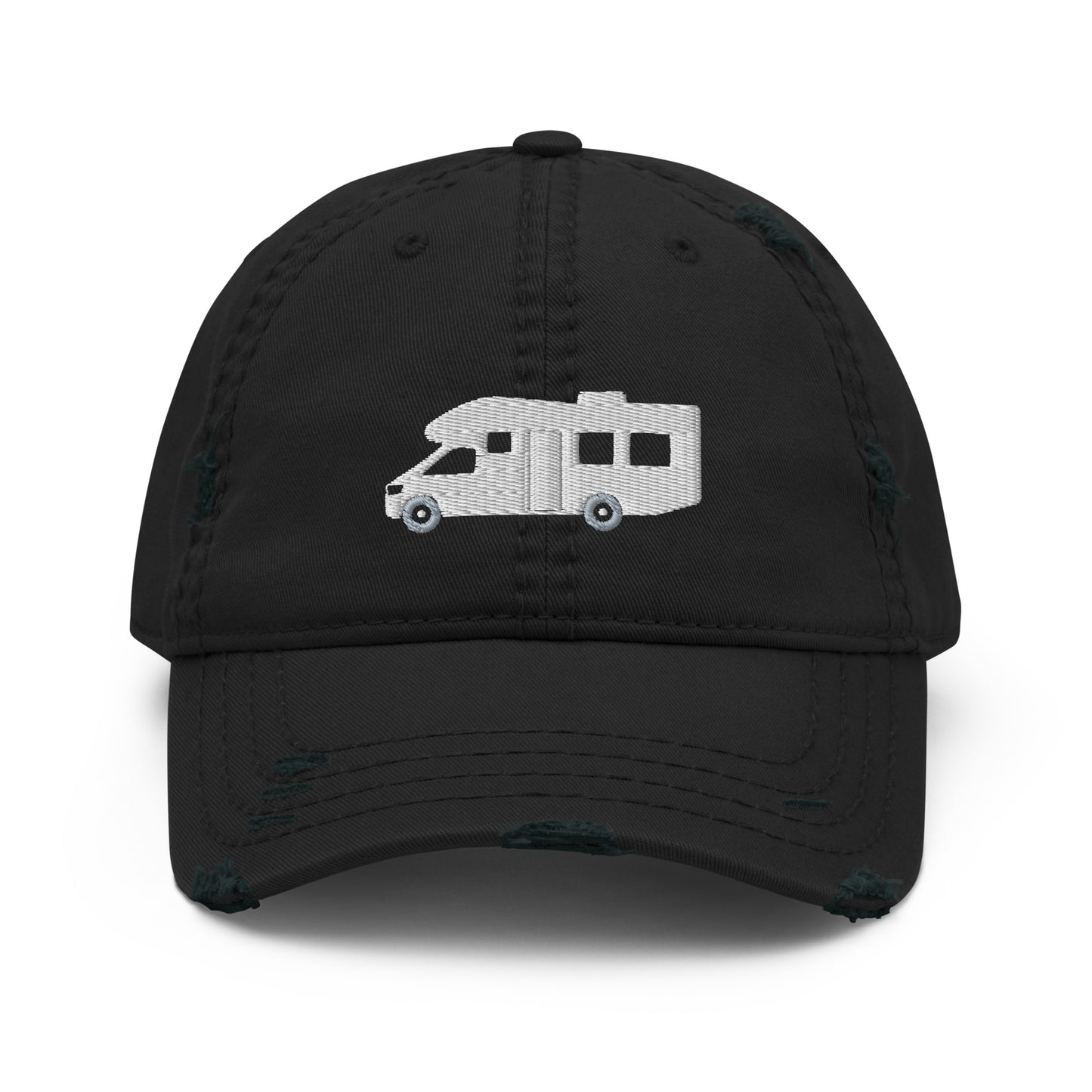 Vanwear Embroidered Motorhome Baseball Cap - Distressed Finish