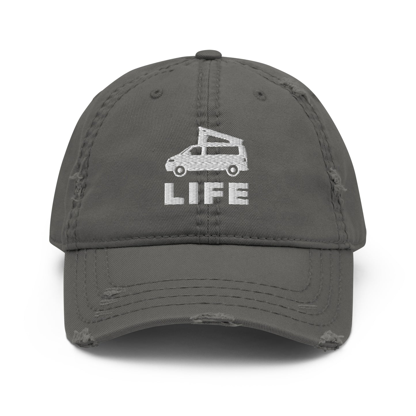 Vanwear Embroidered Baseball Cap - Volkswagen Pop Top Van Life - Distressed Fininsh