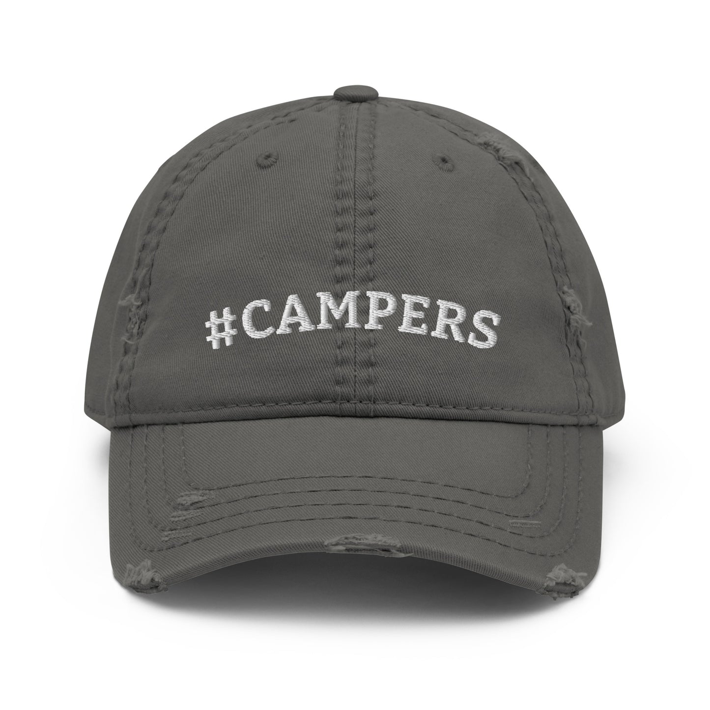 Vanwear Embroidered #CAMPERS Baseball Cap - Distressed Finish