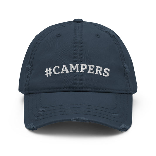Vanwear Volkswagen #CAMPERS Embroidered Campervan Baseball Cap - Distressed FinishCampervan