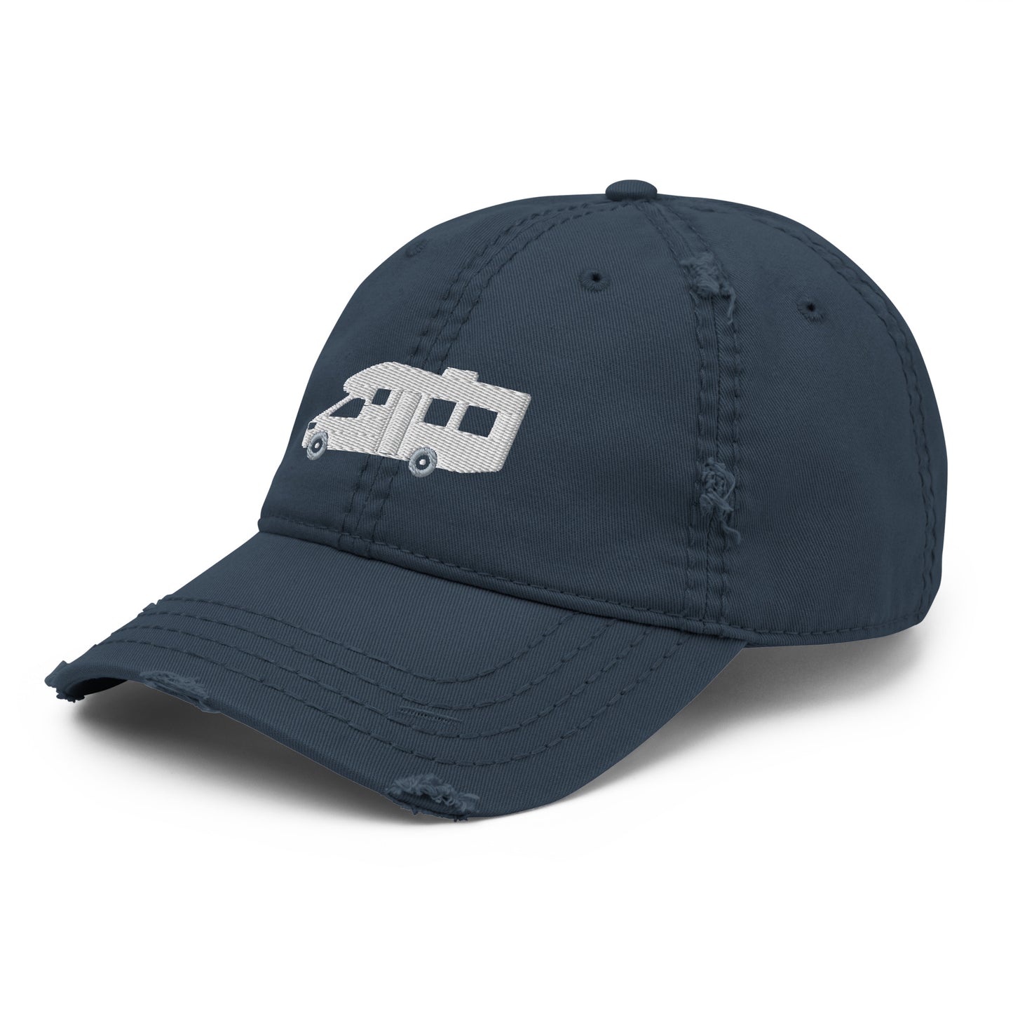 Vanwear Embroidered Motorhome Baseball Cap - Distressed Finish