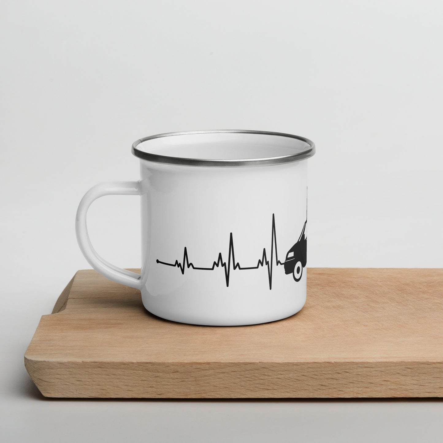 Vanwear Van Life Enamel Travel Mug - VW Pop Top Heartbeat