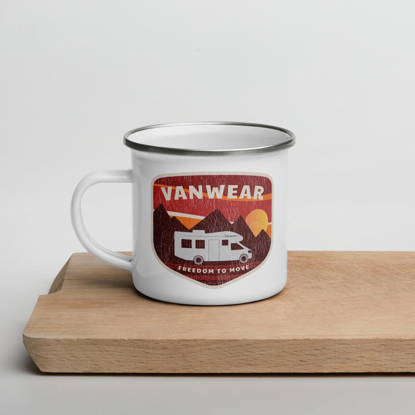 Vanwear Motorhome Enamel Travel Mug - Vintage Motorhome Explorer