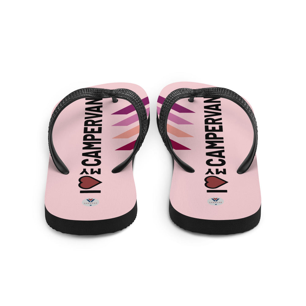 Vanwear Van Life Flip-Flops - Campervan Love Pink