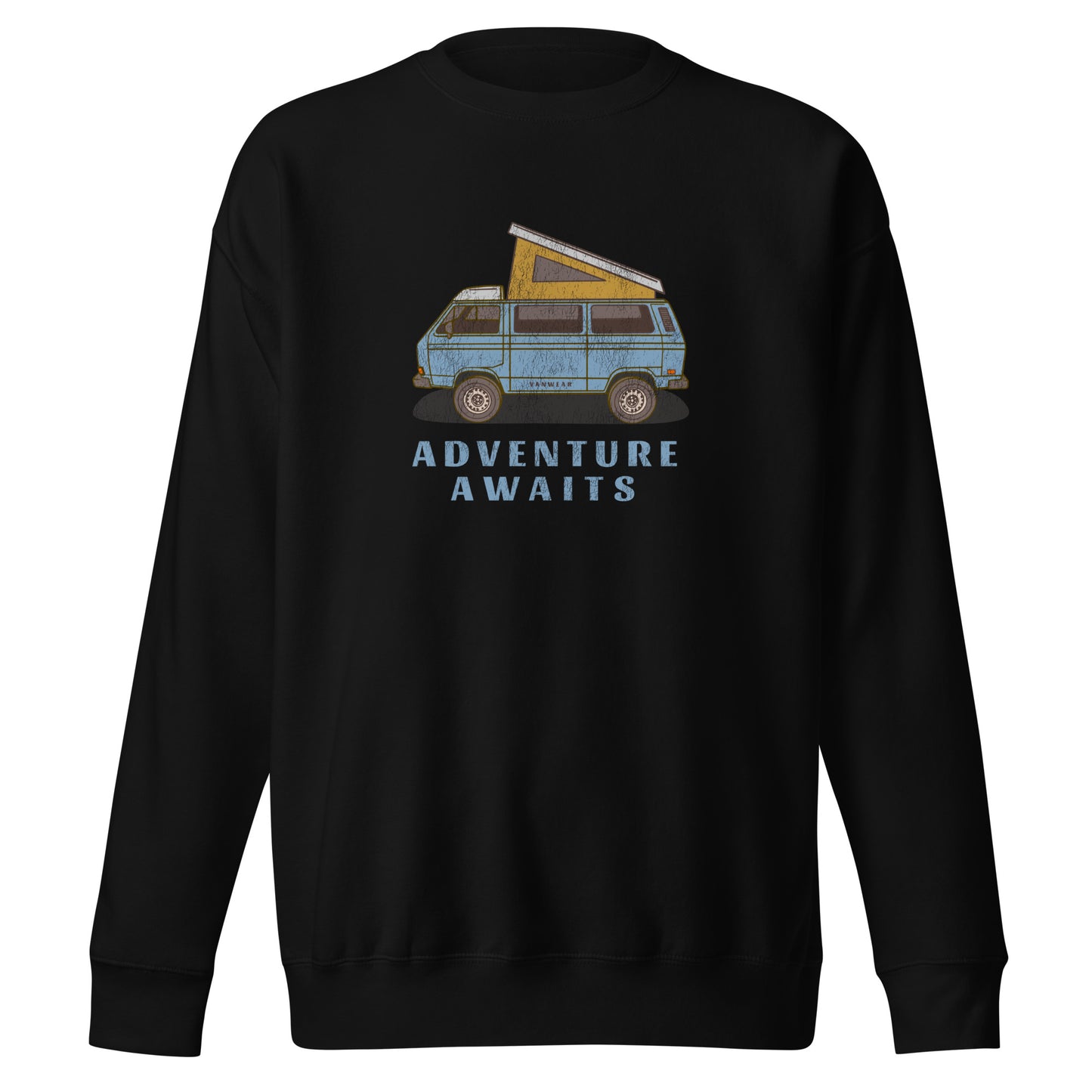 Vanwear Volkswagen T25 Retro-Look Campervan Sweatshirt - Mid Blue