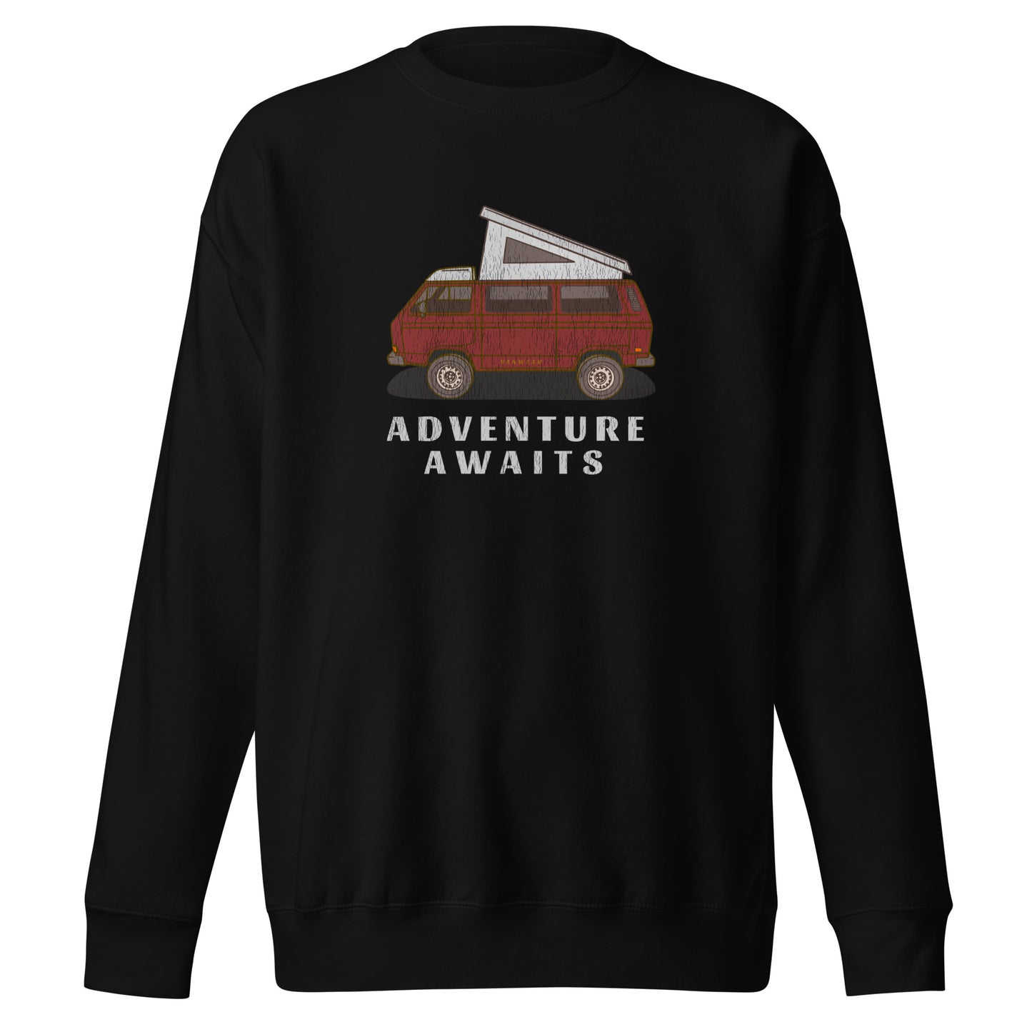 Vanwear Blue Volkswagen VW T25 Retro-Look Campervan Sweatshirt - Titan Red