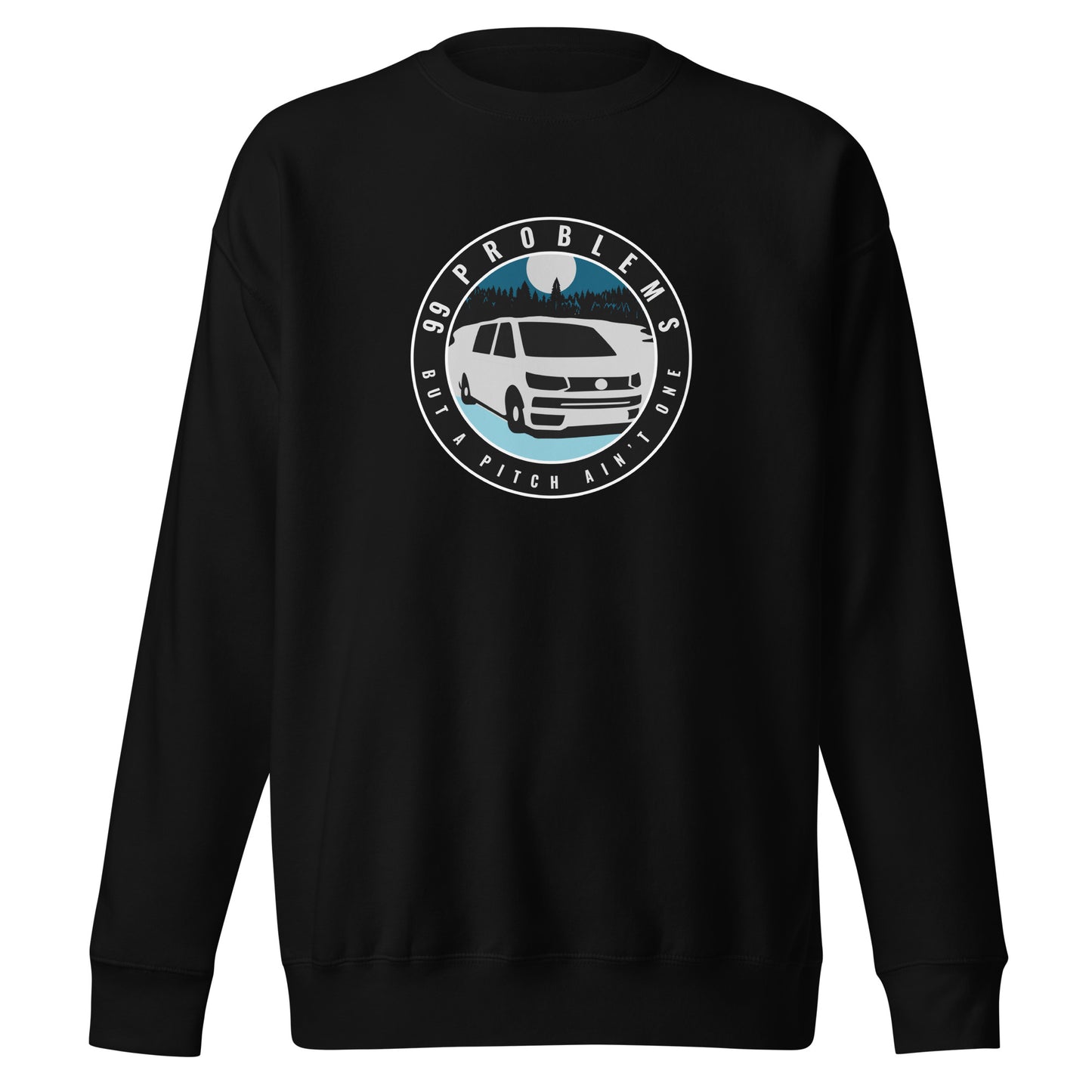 Vanwear Volkswagen VW T5 99 Problems Campervan Sweatshirt - Lakeside Blue