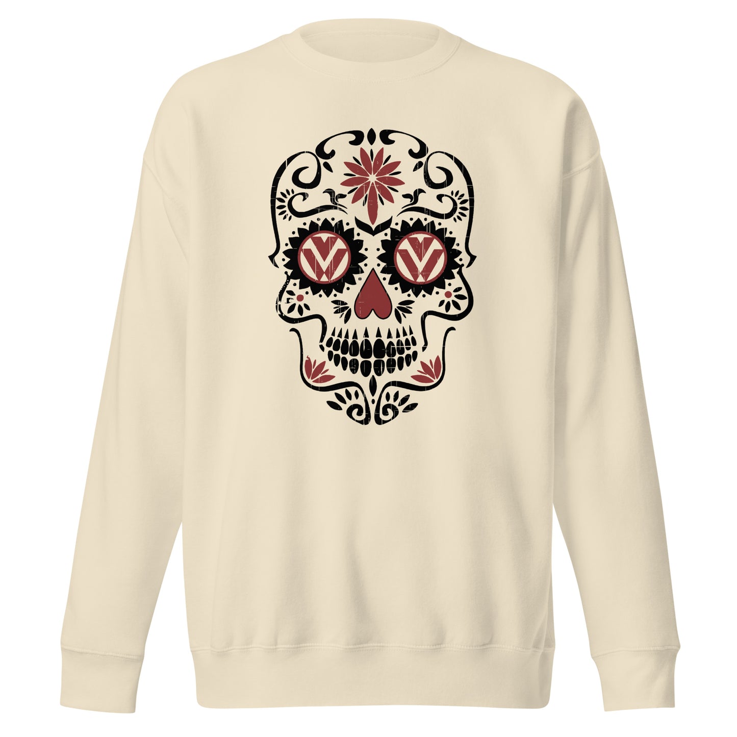 Vanwear Sugar Candy Skull VW Sweatshirt (Black Outline)