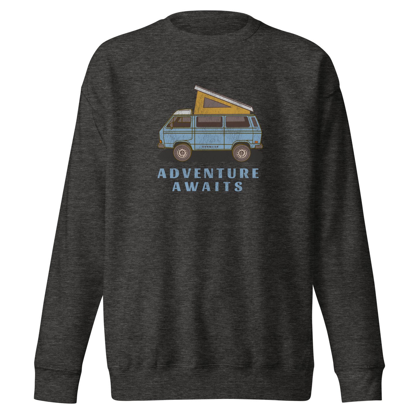 Vanwear Volkswagen T25 Retro-Look Campervan Sweatshirt - Mid Blue