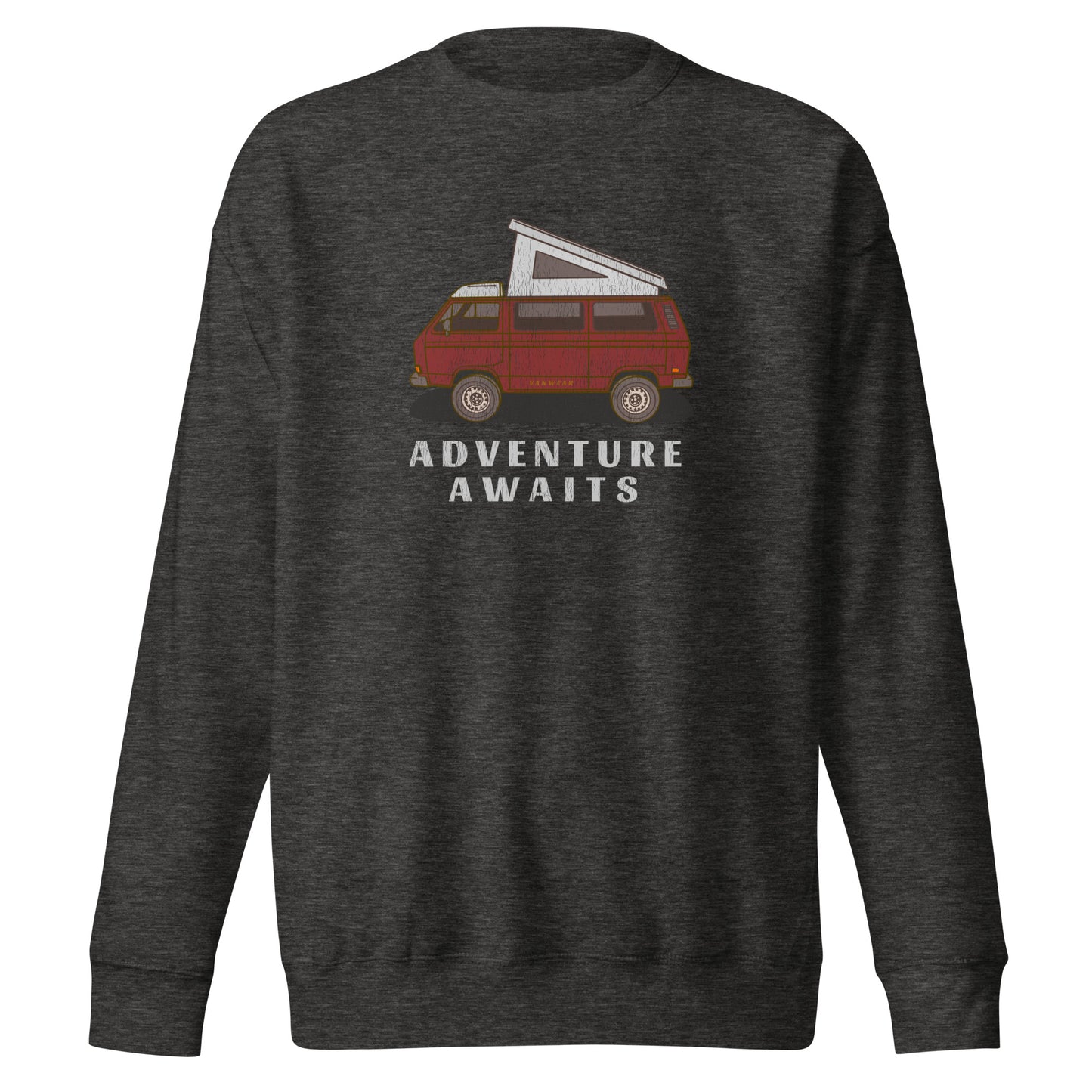 Vanwear Blue Volkswagen VW T25 Retro-Look Campervan Sweatshirt - Titan Red