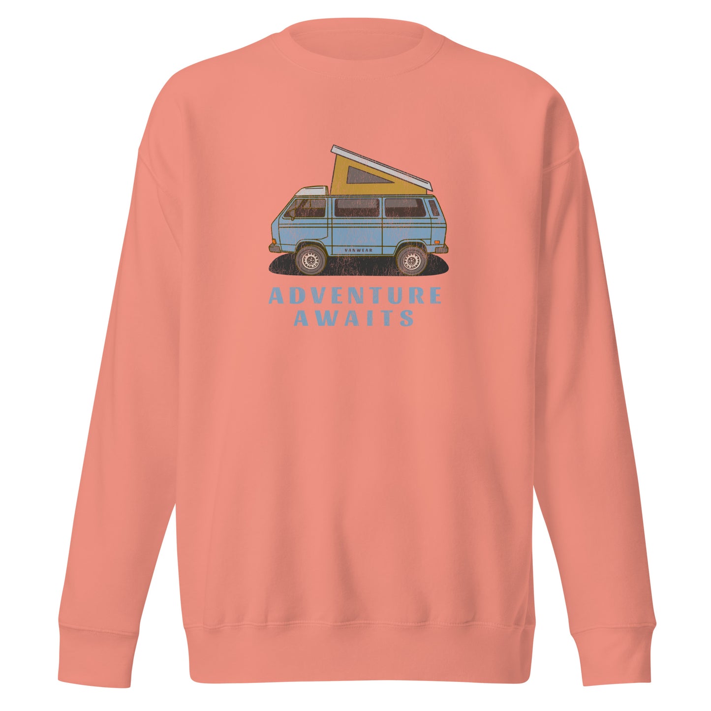 Vanwear Volkswagen T25 Retro-Look Campervan Sweatshirt - Mid Blue