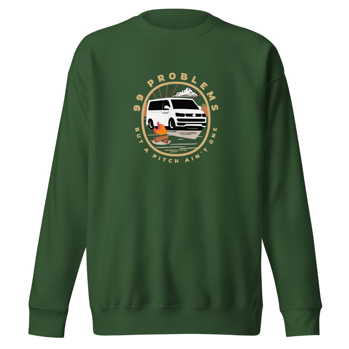 Vanwear 99 Problems Volkswagen VW T5 Campervan Sweatshirt - Campfire