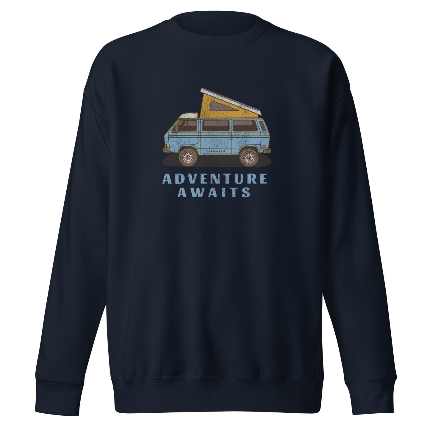 Vanwear Volkswagen T25 Retro-Look Campervan Sweatshirt - Mid Blue