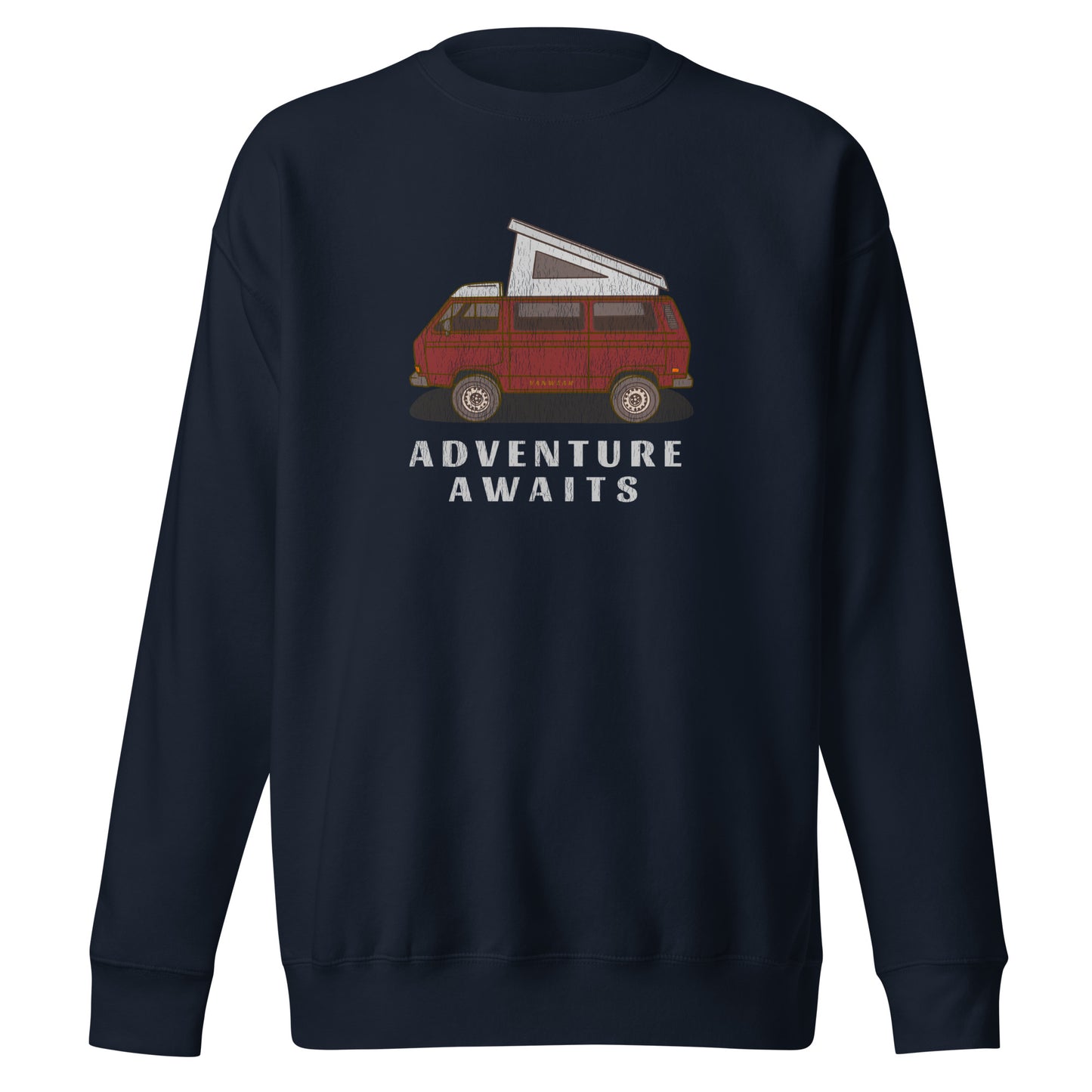Vanwear Blue Volkswagen VW T25 Retro-Look Campervan Sweatshirt - Titan Red