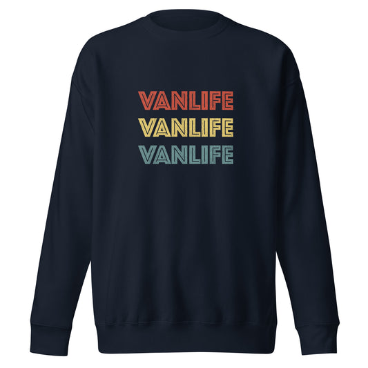 Vanwear Van Life Campervan Retro Look Sweatshirt - 3 Lines