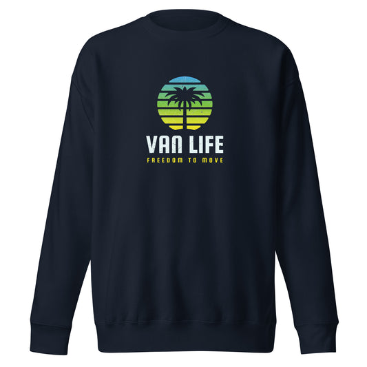 Vanwear Van Life Retro Sweatshirt - Sunset Palm