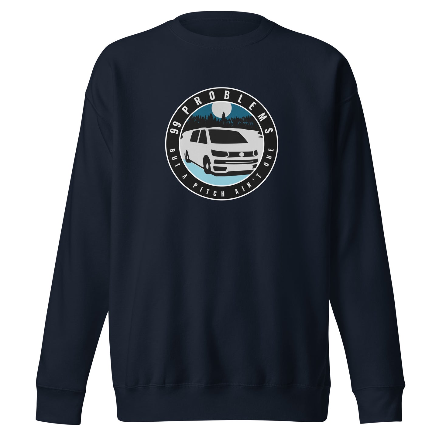 Vanwear Volkswagen VW T5 99 Problems Campervan Sweatshirt - Lakeside Blue