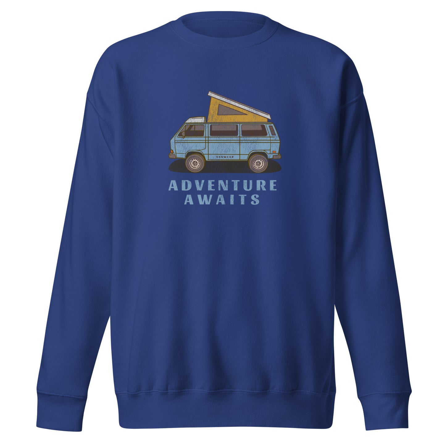 Vanwear Volkswagen T25 Retro-Look Campervan Sweatshirt - Mid Blue