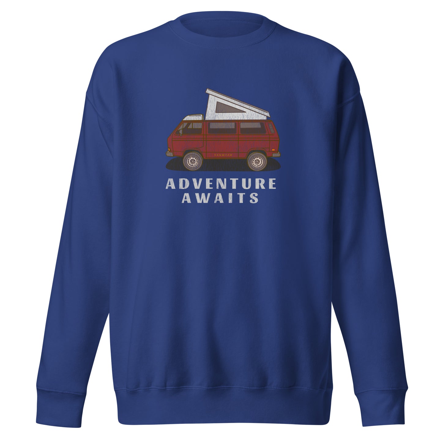 Vanwear Blue Volkswagen VW T25 Retro-Look Campervan Sweatshirt - Titan Red