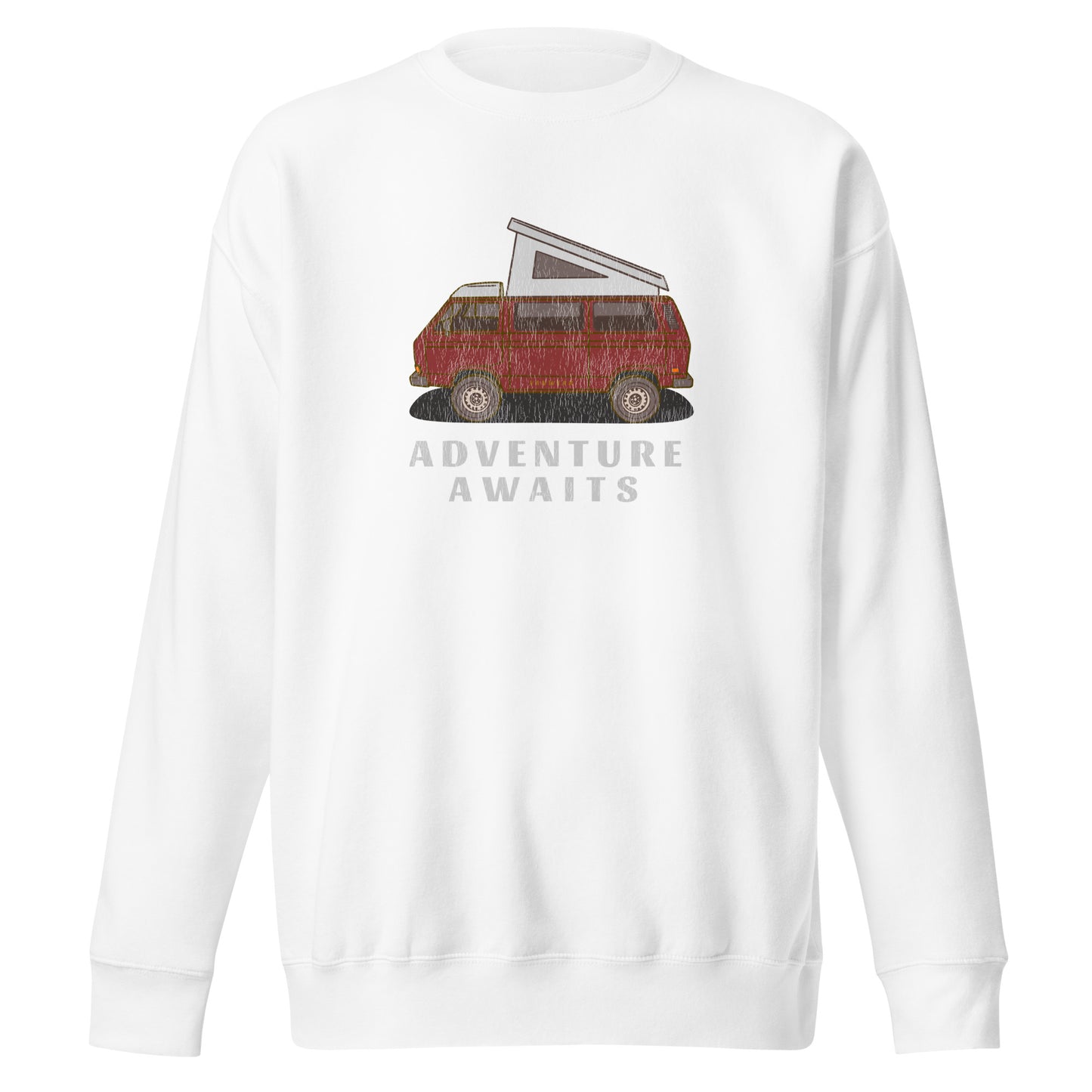Vanwear Blue Volkswagen VW T25 Retro-Look Campervan Sweatshirt - Titan Red