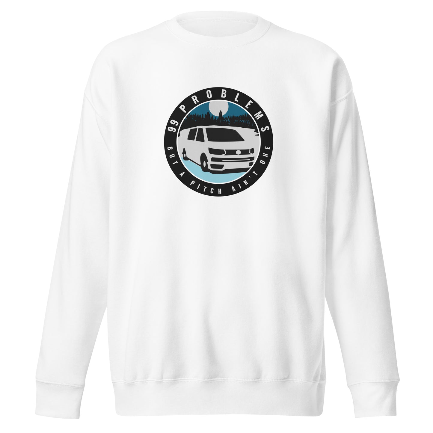 Vanwear Volkswagen VW T5 99 Problems Campervan Sweatshirt - Lakeside Blue