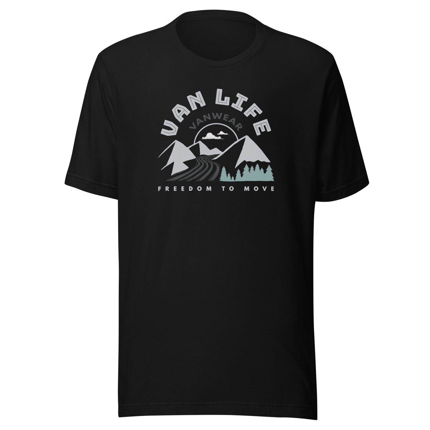 Vanwear Unisex Van Life Campervan T-Shirt - Mountain Road Explorer
