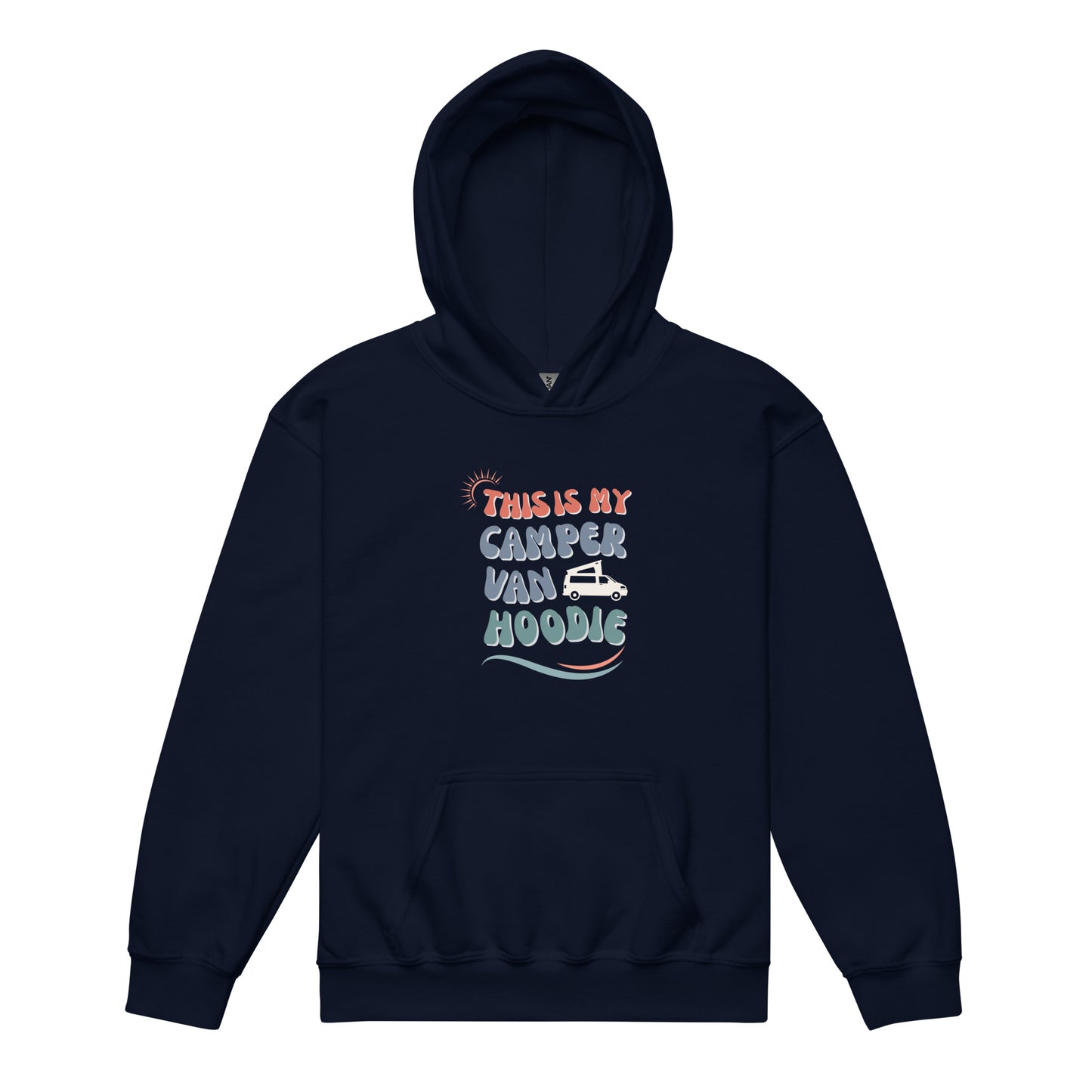 Vanwear Kids - Child's Hoodie - VW Campervan Wavy Text