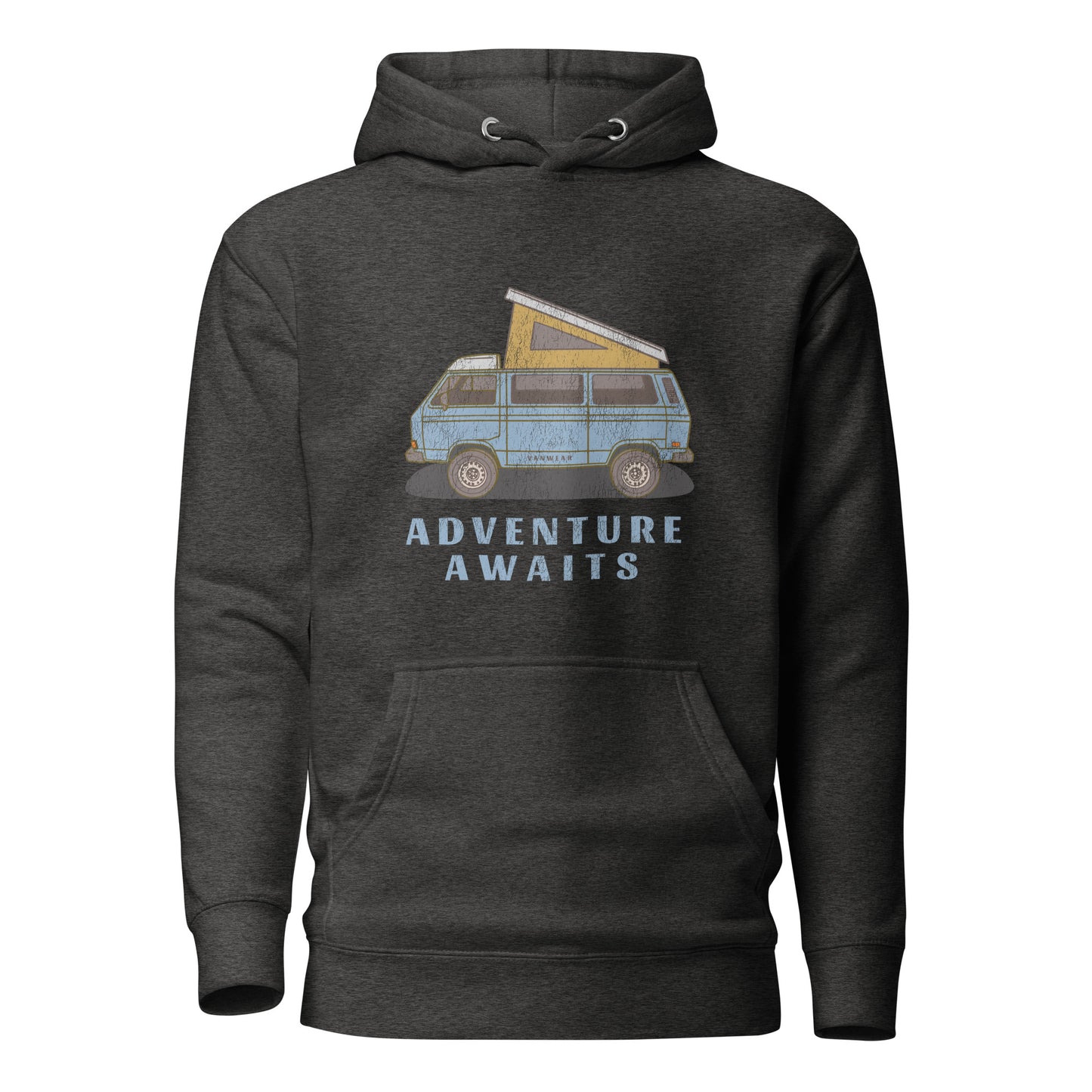 Vanwear Blue VW T25 Retro-Look Campervan Hoodie - Mid Blue