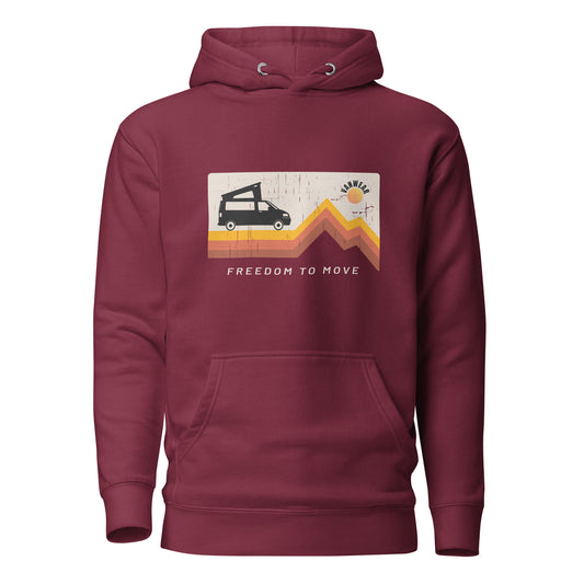 Vanwear T5, T6 Campervan Unisex Hoodie - Pop Top Explorer Sun