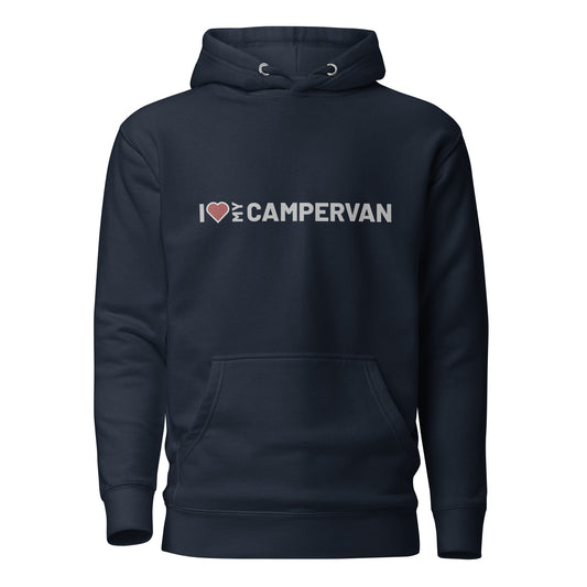 Vanwear 'Campervan Love' Unisex Hoodie - Grey Text