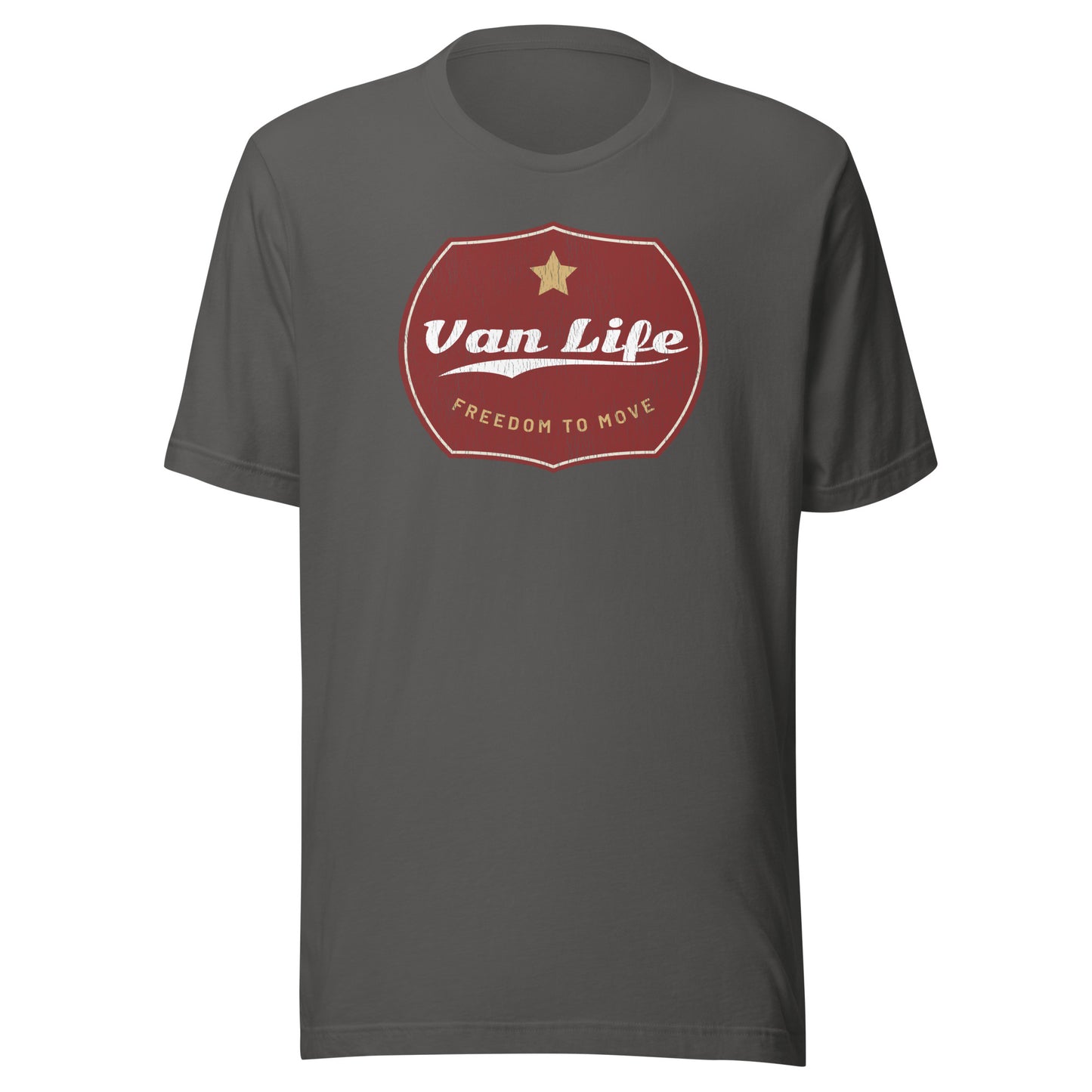 Vanwear Authentic Campervan Van Life Unisex Retro Look T-Shirt - Gold Star