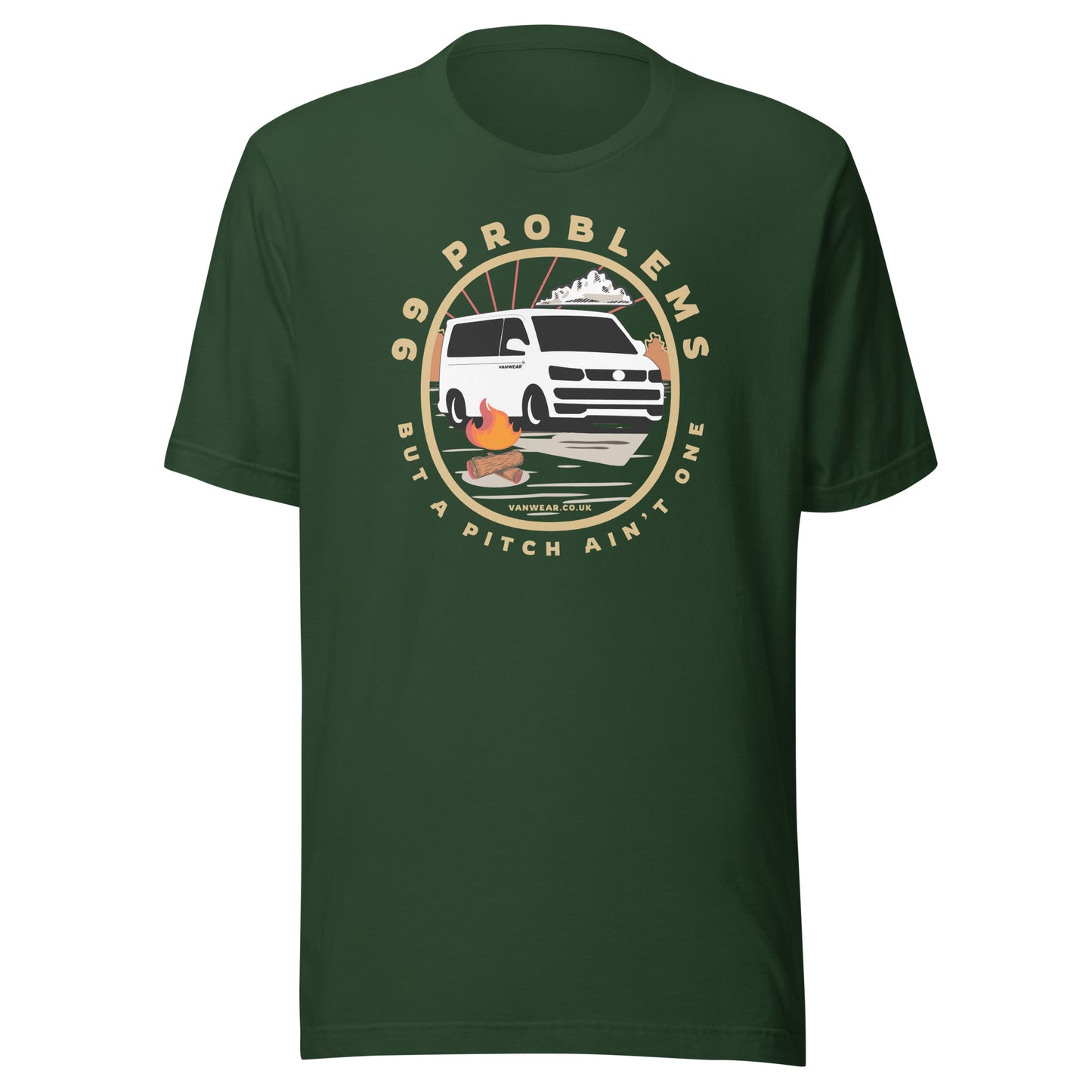 Vanwear 99 Problems VW T5 Campervan T-Shirt - Campfire