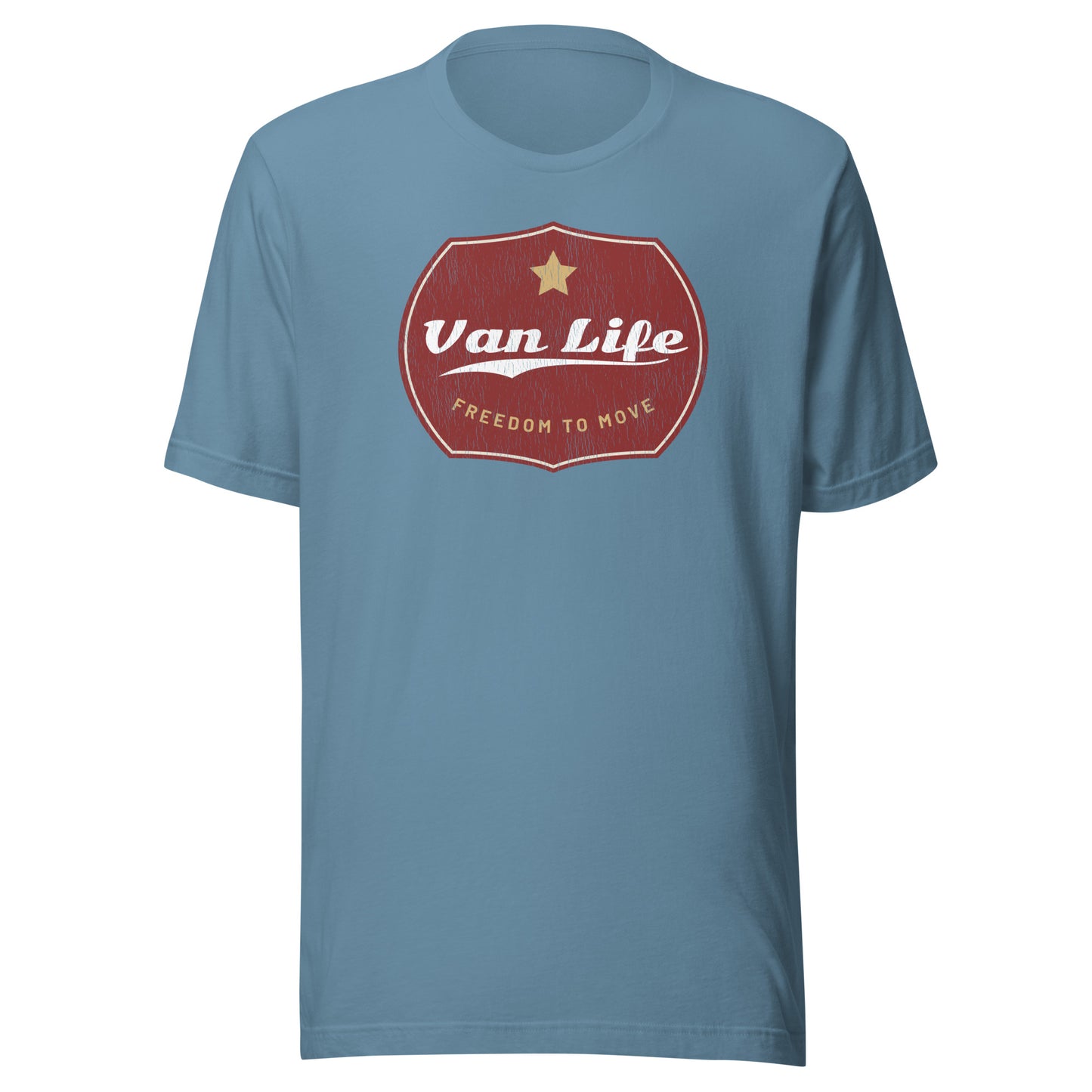Vanwear Authentic Campervan Van Life Unisex Retro Look T-Shirt - Gold Star