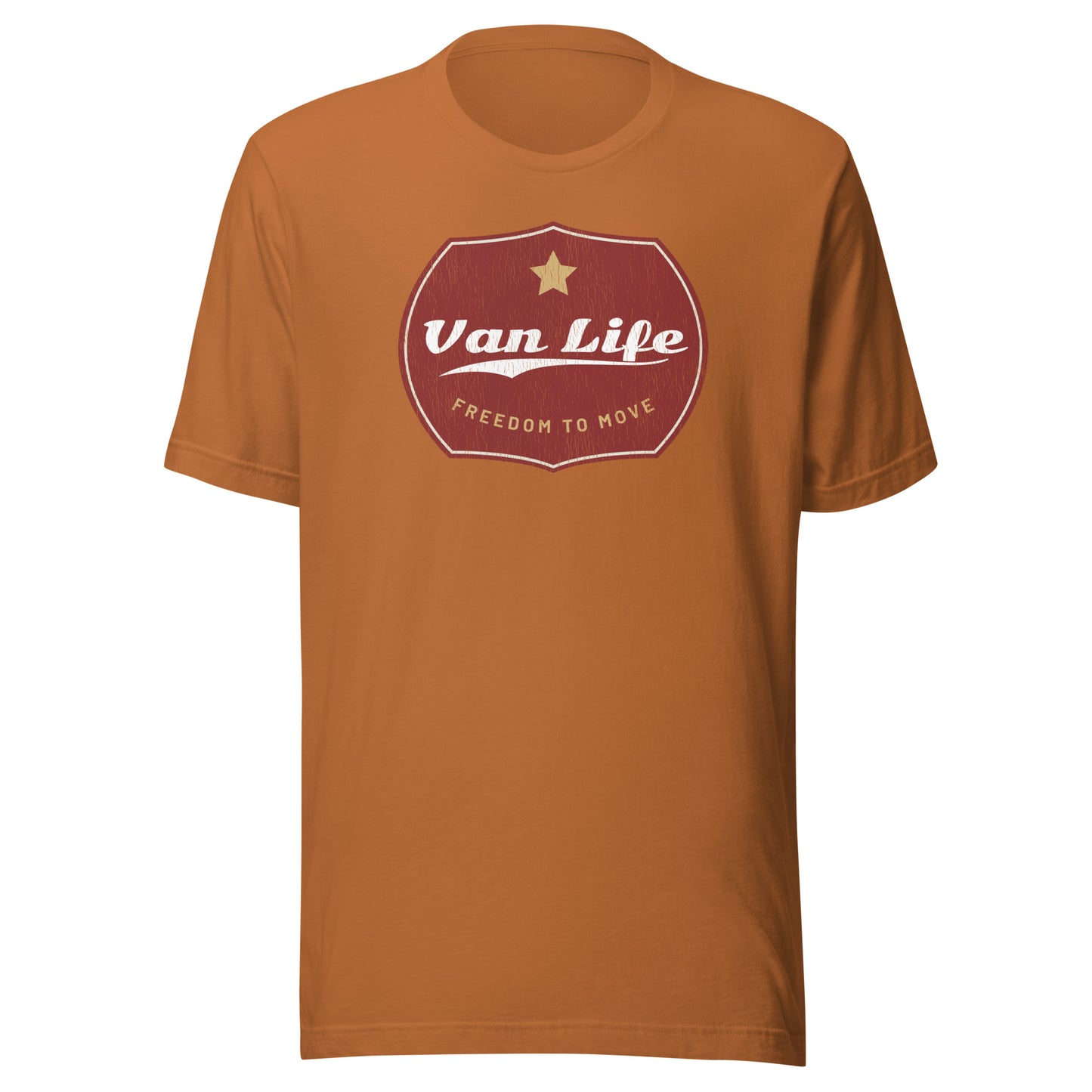 Vanwear Authentic Campervan Van Life Unisex Retro Look T-Shirt - Gold Star