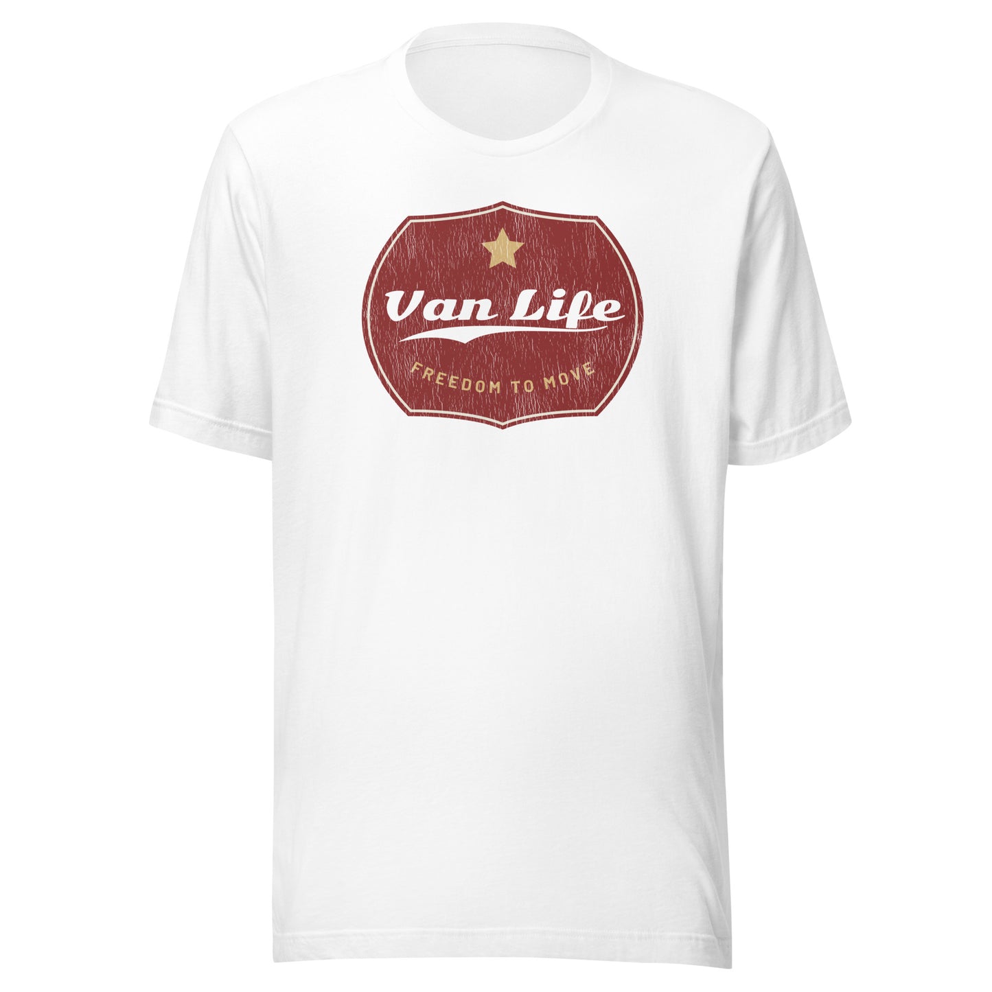 Vanwear Authentic Campervan Van Life Unisex Retro Look T-Shirt - Gold Star
