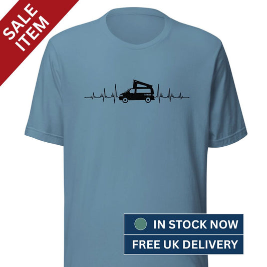 [LARGE] Vanwear VW T5 Campervan Heartbeat T-Shirt - (FREE Next Day Despatch)
