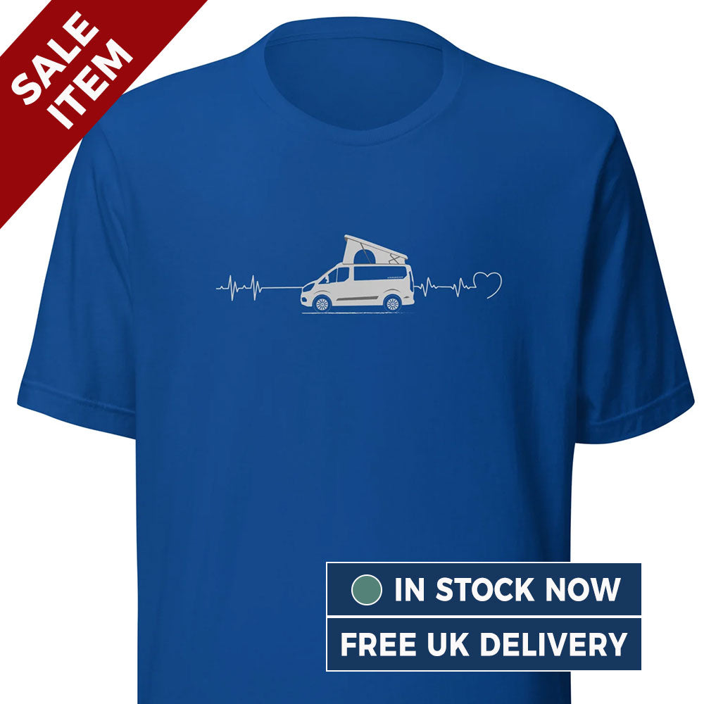 [SMALL] Vanwear Transit Campervan Heartbeat T-Shirt - (FREE Next Day despatch)