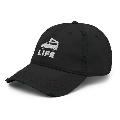 Vanwear Embroidered Baseball Cap - Pop Top Van Life - Distressed Fininsh