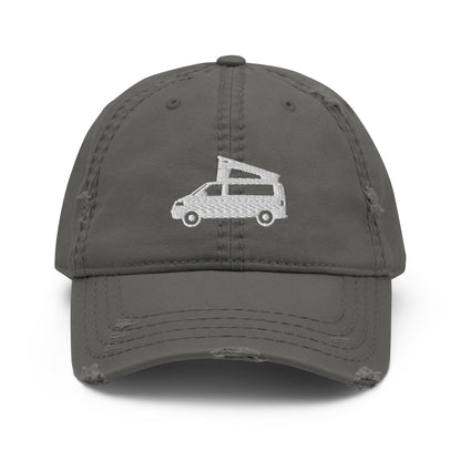 Vanwear Embroidered Volkswagen Pop Top T5 T6 Baseball Cap - Distressed Finish