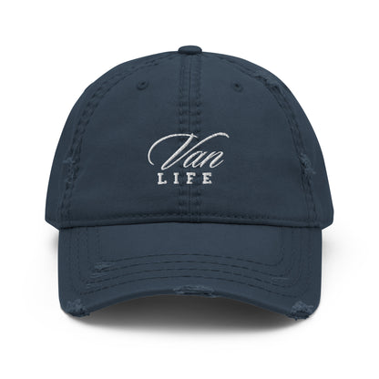 Vanwear Embroidered Van Life Baseball Cap - Distressed Finish