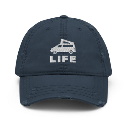 Vanwear Embroidered Baseball Cap - Pop Top Van Life - Distressed Fininsh