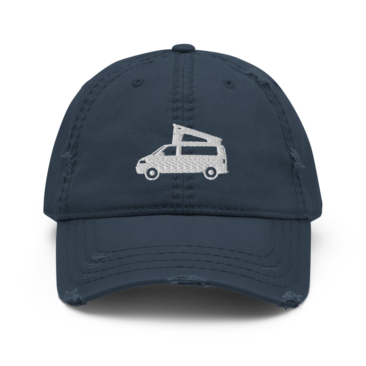 Vanwear Embroidered Volkswagen Pop Top T5 T6 Baseball Cap - Distressed Finish