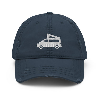 Vanwear Embroidered Volkswagen Pop Top T5 T6 Baseball Cap - Distressed Finish