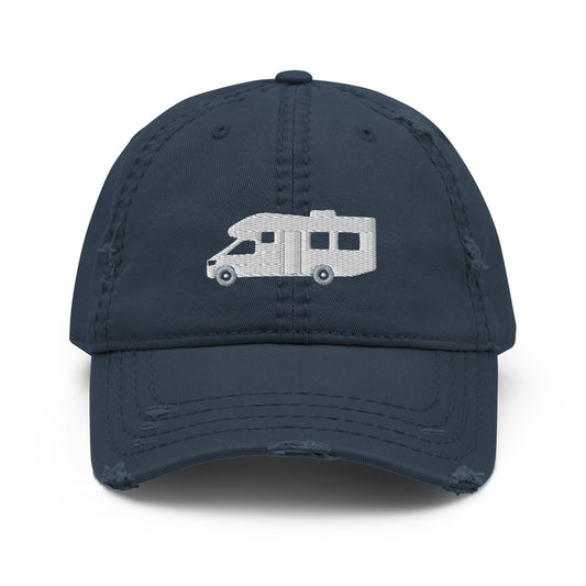 Vanwear Embroidered Motorhome Baseball Cap - Distressed Finish