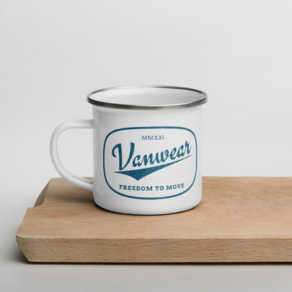 Vanwear Van Life Enamel Travel Mug - Vintage Teal