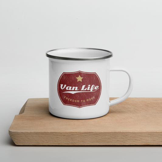 Vanwear Van Life Enamel Travel Mug - Gold Star