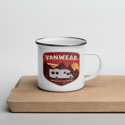 Vanwear Motorhome Enamel Travel Mug - Vintage Motorhome Explorer