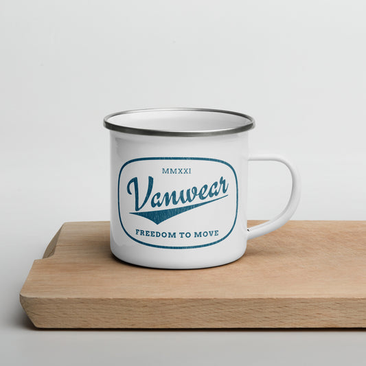 Vanwear Van Life Enamel Travel Mug - Vintage Teal