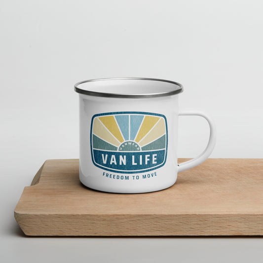 Vanwear Van Life Enamel Travel Mug - Van Life Sun-Rays
